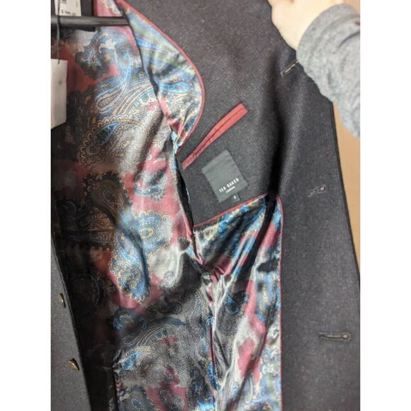 NWT TED BAKER Alamo Three Botton Overcoat in Charcoal Size 3 - Picture 4 of 6
